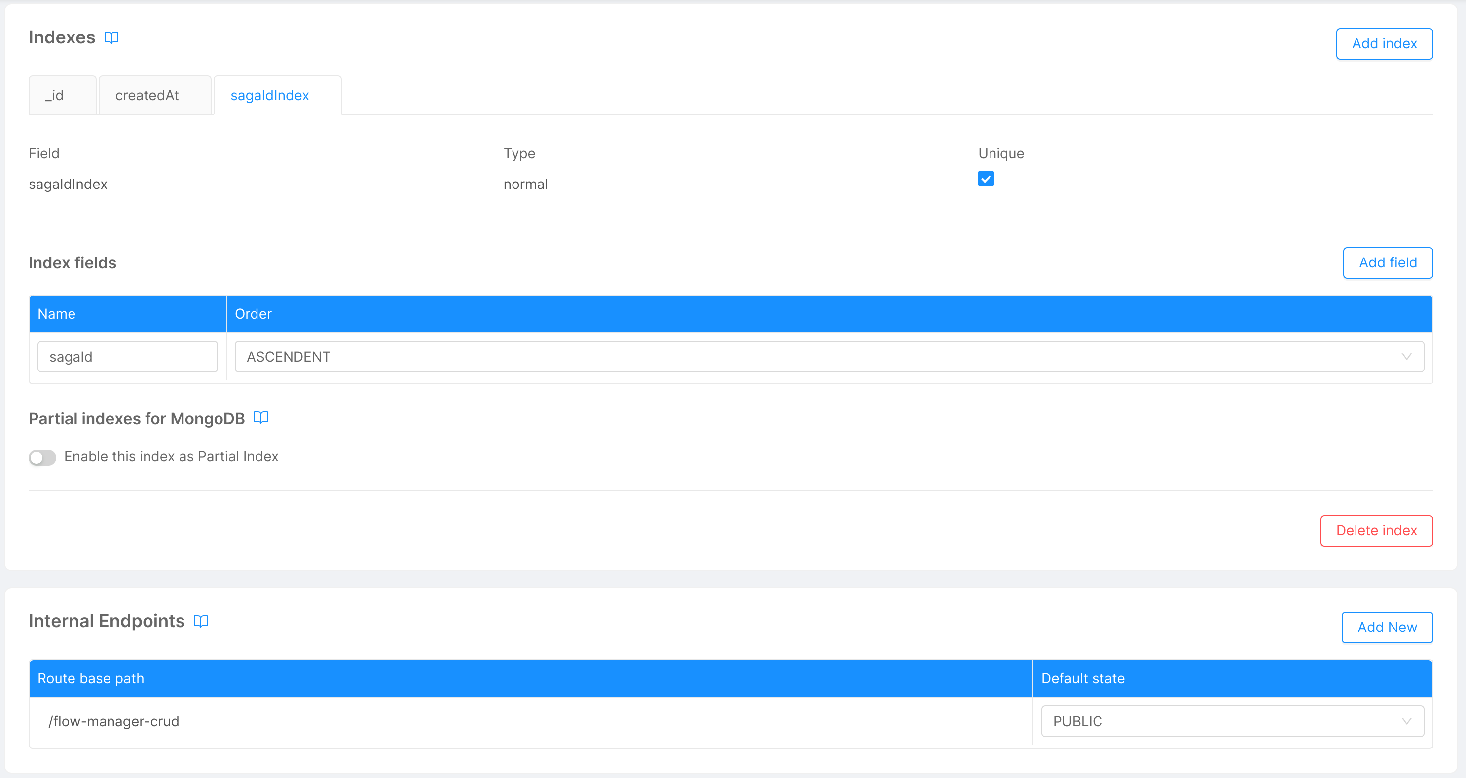 Create CRUD index