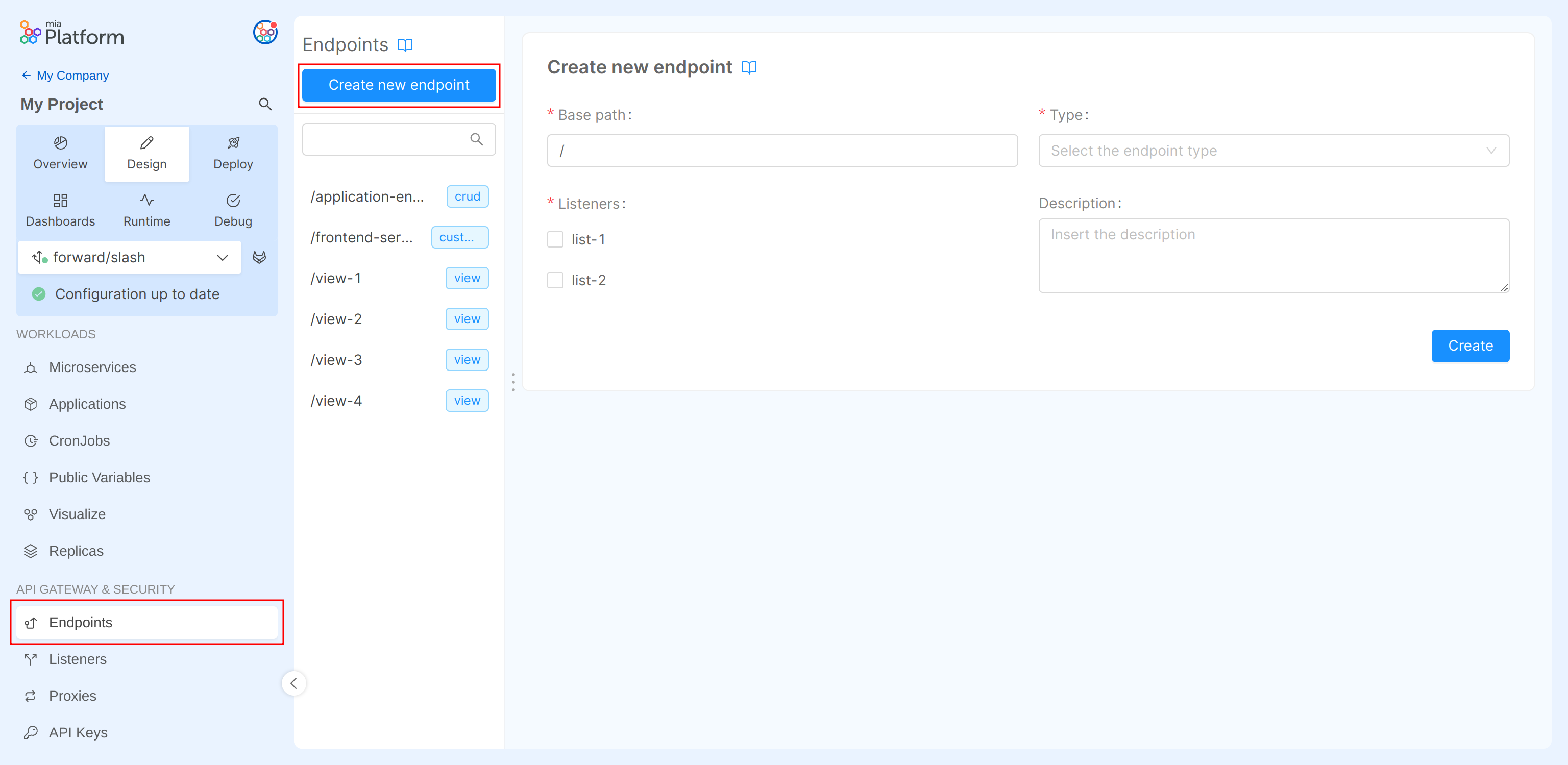 Create new Endpoint