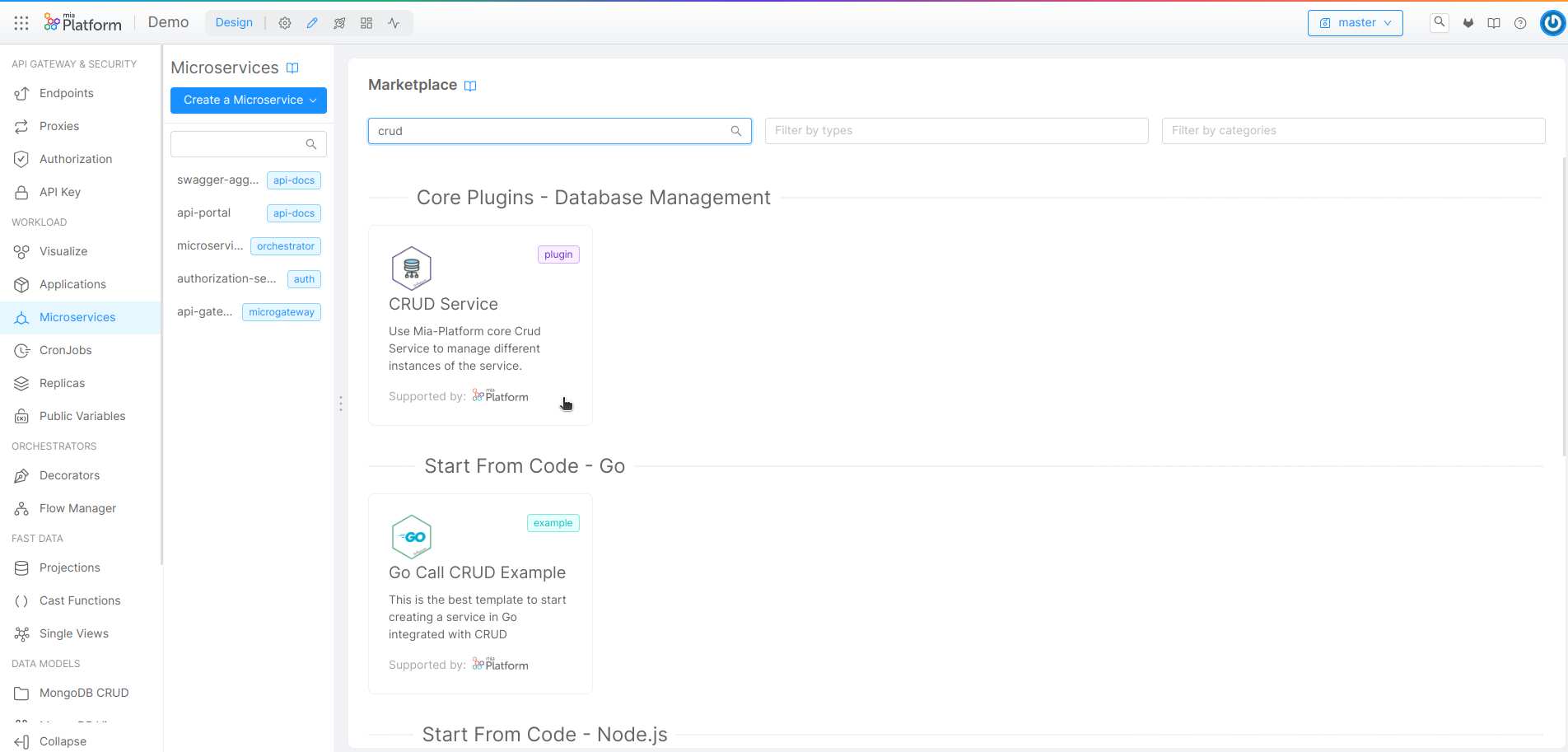 CRUD Service Plugin
