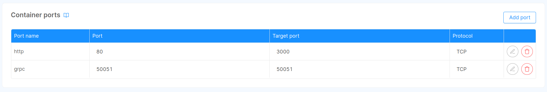 Open Lineage microservice ports