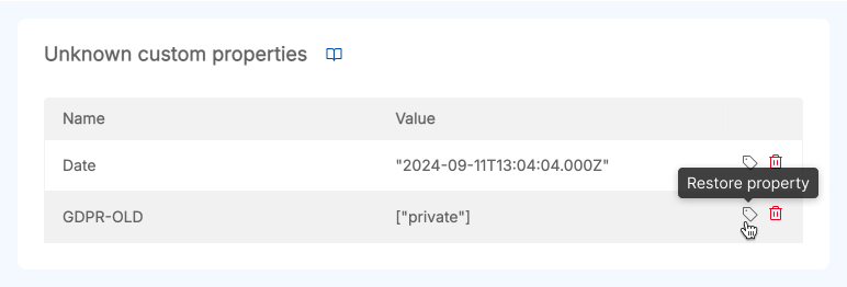 Restore unknown custom property
