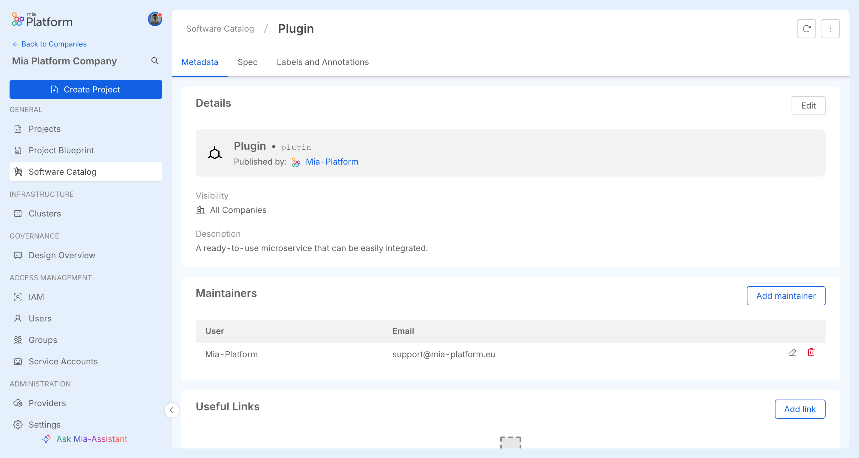 Edit Software Catalog ITDs