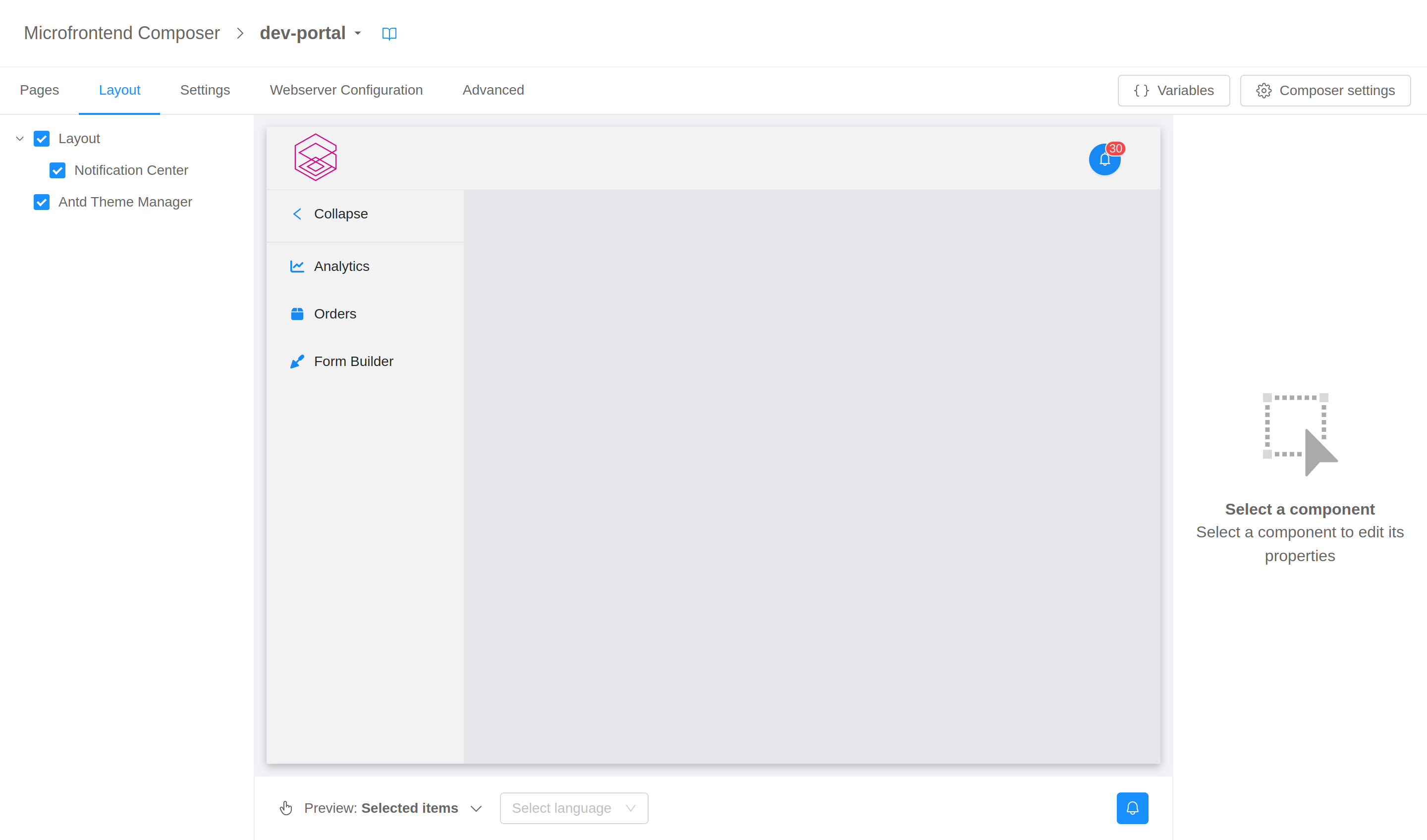 Layout tab