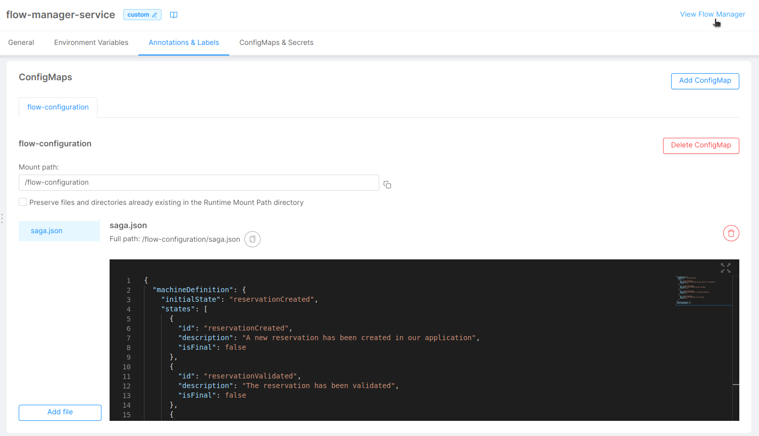 View Flow manager